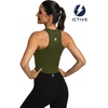 image:imageFihapyli ICTIVE Sports Bras for Women Wirefree Padded Racerback Mesh Back Workout Yoga Running Bra9042 Army Green