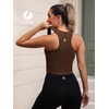 image:imageFihapyli ICTIVE Sports Bras for Women Wirefree Padded Racerback Mesh Back Workout Yoga Running Bra9042 Coffee
