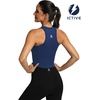 image:imageFihapyli ICTIVE Sports Bras for Women Wirefree Padded Racerback Mesh Back Workout Yoga Running Bra9042 Dark Blue