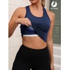 image:imageFihapyli ICTIVE Sports Bras for Women Wirefree Padded Racerback Mesh Back Workout Yoga Running Bra9042 Dark Blue