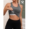 image:imageFihapyli ICTIVE Sports Bras for Women Wirefree Padded Racerback Mesh Back Workout Yoga Running Bra9042 Grey