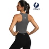 image:imageFihapyli ICTIVE Sports Bras for Women Wirefree Padded Racerback Mesh Back Workout Yoga Running Bra9042 Grey