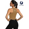 image:imageFihapyli ICTIVE Sports Bras for Women Wirefree Padded Racerback Mesh Back Workout Yoga Running Bra9042 Khaki