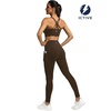 image:imageFihapyli ICTIVE Sports Bras for Women Wirefree Padded Racerback Mesh Back Workout Yoga Running Bra9045 Coffee