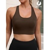 image:imageFihapyli ICTIVE Sports Bras for Women Wirefree Padded Racerback Mesh Back Workout Yoga Running BraCoffee