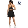 image:imageFihapyli ICTIVE Tennis Skirts for Women with Pockets High Waisted Athletic Golf Skorts Pleated Running Workout CasualBlack 9049