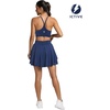 image:imageFihapyli ICTIVE Tennis Skirts for Women with Pockets High Waisted Athletic Golf Skorts Pleated Running Workout CasualDark Blue 9008