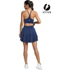 image:imageFihapyli ICTIVE Tennis Skirts for Women with Pockets High Waisted Athletic Golf Skorts Pleated Running Workout CasualDark Blue 9008