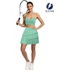 image:imageFihapyli ICTIVE Tennis Skirts for Women with Pockets High Waisted Athletic Golf Skorts Pleated Running Workout CasualLight Green 9049
