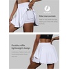 image:imageFihapyli ICTIVE Tennis Skirts for Women with Pockets High Waisted Athletic Golf Skorts Pleated Running Workout CasualWhite 9008