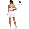 image:imageFihapyli ICTIVE Tennis Skirts for Women with Pockets High Waisted Athletic Golf Skorts Pleated Running Workout CasualWhite 9008