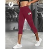 image:imageFihapyli ICTIVE Womens Capris Yoga Pants with Pockets Running Pilates Fitness Running High Waisted LeggingsBurgundy V Waisted