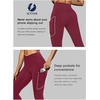 image:imageFihapyli ICTIVE Womens Capris Yoga Pants with Pockets Running Pilates Fitness Running High Waisted LeggingsBurgundy V Waisted