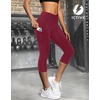 image:imageFihapyli ICTIVE Womens Capris Yoga Pants with Pockets Running Pilates Fitness Running High Waisted LeggingsBurgundy V Waisted