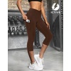 image:imageFihapyli ICTIVE Womens Capris Yoga Pants with Pockets Running Pilates Fitness Running High Waisted LeggingsCoffee V Waisted
