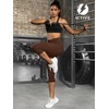 image:imageFihapyli ICTIVE Womens Capris Yoga Pants with Pockets Running Pilates Fitness Running High Waisted LeggingsCoffee V Waisted