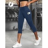 image:imageFihapyli ICTIVE Womens Capris Yoga Pants with Pockets Running Pilates Fitness Running High Waisted LeggingsDarkblue