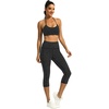 image:imageFihapyli ICTIVE Womens Capris Yoga Pants with Pockets Running Pilates Fitness Running High Waisted LeggingsDarkgray