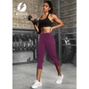 image:imageFihapyli ICTIVE Womens Capris Yoga Pants with Pockets Running Pilates Fitness Running High Waisted LeggingsDarkpurple