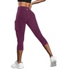 image:imageFihapyli ICTIVE Womens Capris Yoga Pants with Pockets Running Pilates Fitness Running High Waisted LeggingsDarkpurple