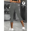 image:imageFihapyli ICTIVE Womens Capris Yoga Pants with Pockets Running Pilates Fitness Running High Waisted LeggingsGrey V Waisted