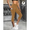 image:imageFihapyli ICTIVE Womens Capris Yoga Pants with Pockets Running Pilates Fitness Running High Waisted LeggingsKhaki V Waisted