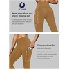 image:imageFihapyli ICTIVE Womens Capris Yoga Pants with Pockets Running Pilates Fitness Running High Waisted LeggingsKhaki V Waisted