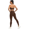 image:imageFihapyli ICTIVE Womens High Waist Yoga Cropped Leggings with PocketsCoffee