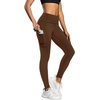 image:imageFihapyli ICTIVE Womens High Waist Yoga Cropped Leggings with PocketsCoffee