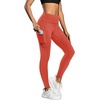 image:imageFihapyli ICTIVE Womens High Waist Yoga Cropped Leggings with PocketsCoral