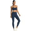 image:imageFihapyli ICTIVE Womens High Waist Yoga Cropped Leggings with PocketsDarkblue