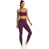 image:imageFihapyli ICTIVE Womens High Waist Yoga Cropped Leggings with PocketsDarkpurple