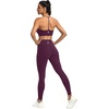 image:imageFihapyli ICTIVE Womens High Waist Yoga Cropped Leggings with PocketsDarkpurple