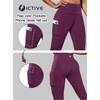 image:imageFihapyli ICTIVE Womens High Waist Yoga Cropped Leggings with PocketsDarkpurple