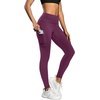 image:imageFihapyli ICTIVE Womens High Waist Yoga Cropped Leggings with PocketsDarkpurple