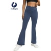 image:imageFihapyli ICTIVE Womens V Crossover Flare Leggings with Tummy Control Casual High Waisted Wide Leg Workout RunningDarkblue