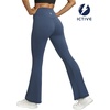 image:imageFihapyli ICTIVE Womens V Crossover Flare Leggings with Tummy Control Casual High Waisted Wide Leg Workout RunningDarkblue