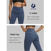 image:imageFihapyli ICTIVE Womens V Crossover Flare Leggings with Tummy Control Casual High Waisted Wide Leg Workout RunningDarkblue
