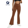 image:imageFihapyli ICTIVE Womens V Crossover Flare Leggings with Tummy Control Casual High Waisted Wide Leg Workout RunningLightbrown
