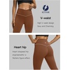image:imageFihapyli ICTIVE Womens V Crossover Flare Leggings with Tummy Control Casual High Waisted Wide Leg Workout RunningLightbrown