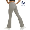 image:imageFihapyli ICTIVE Womens V Crossover Flare Leggings with Tummy Control Casual High Waisted Wide Leg Workout RunningLightgrey