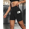 image:imageFihapyli ICTIVE Womens Workout Running Shorts with Deep Pockets High Waisted Tummy Control Yoga Gym Spandex Biker PantsBlack