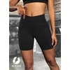 image:imageFihapyli ICTIVE Womens Workout Running Shorts with Deep Pockets High Waisted Tummy Control Yoga Gym Spandex Biker PantsBlack