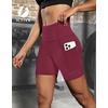 image:imageFihapyli ICTIVE Womens Workout Running Shorts with Deep Pockets High Waisted Tummy Control Yoga Gym Spandex Biker PantsBurgundy