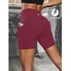 image:imageFihapyli ICTIVE Womens Workout Running Shorts with Deep Pockets High Waisted Tummy Control Yoga Gym Spandex Biker PantsBurgundy