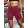 image:imageFihapyli ICTIVE Womens Workout Running Shorts with Deep Pockets High Waisted Tummy Control Yoga Gym Spandex Biker PantsBurgundy