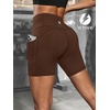 image:imageFihapyli ICTIVE Womens Workout Running Shorts with Deep Pockets High Waisted Tummy Control Yoga Gym Spandex Biker PantsCoffee