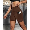 image:imageFihapyli ICTIVE Womens Workout Running Shorts with Deep Pockets High Waisted Tummy Control Yoga Gym Spandex Biker PantsCoffee