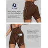 image:imageFihapyli ICTIVE Womens Workout Running Shorts with Deep Pockets High Waisted Tummy Control Yoga Gym Spandex Biker PantsCoffee