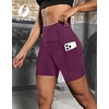 image:imageFihapyli ICTIVE Womens Workout Running Shorts with Deep Pockets High Waisted Tummy Control Yoga Gym Spandex Biker PantsDarkpurple
